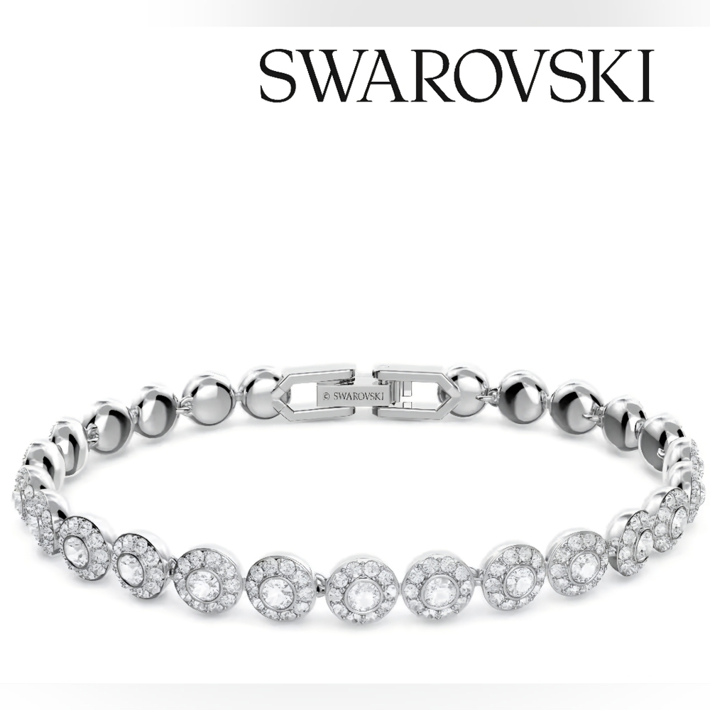 Swarovski Silver Tennis Bracelet with Crystal Elegance New With Tags